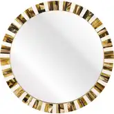 Jimma Mirror in Brown & Black Horn & White Resin