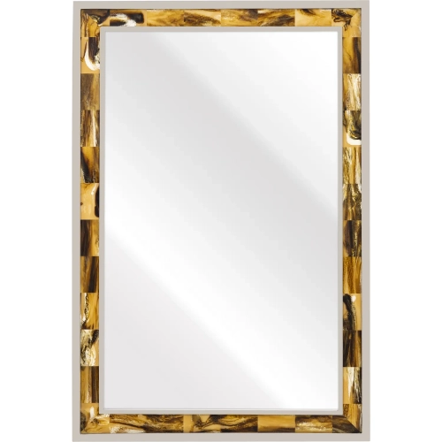 Juba Mirror in Horn Resin & Polished Nickel