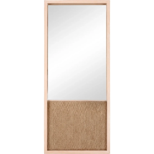 Latham Wall Mirror in Natural Wood & Rope