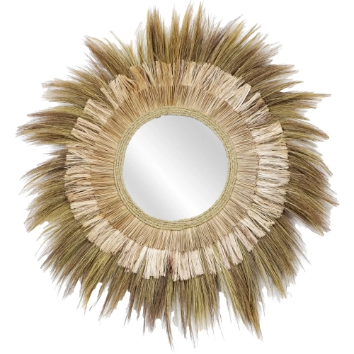 Laurent Wall Mirror in Rattan & Palm Fibers