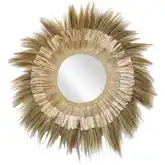 Laurent Wall Mirror in Rattan & Palm Fibers