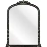 Lise Wall Mirror in Aged Black Wood