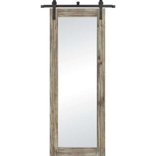 Los Olivos 70" Wall Mirror in Salvaged Gray Wash Wood & Black Iron