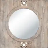 Nollen Wall Mirror in Weathered Brown Wood