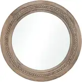 Riverrun Round Wall Mirror in Natural Wood