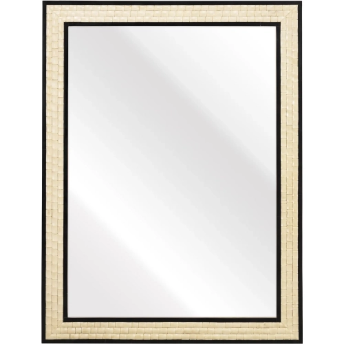 Sana Mirror in Ivory & Black Resin