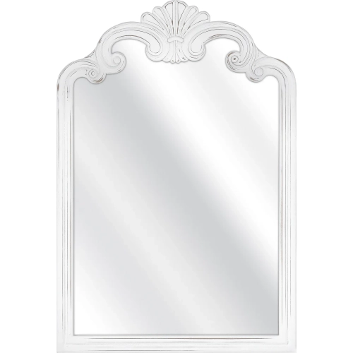 Terry Wall Mirror in Distressed White MDF