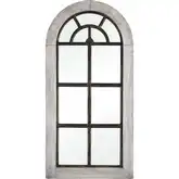 Upland Wall Mirror in White Washed Wood & Blackened Bronze