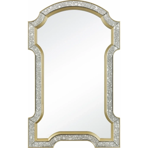 Val-de-Grace Wall Mirror in Antique Mercury Mirror & Gold Steel