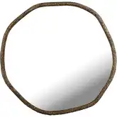 Warped Wall Mirror in Aged Brass Aluminum