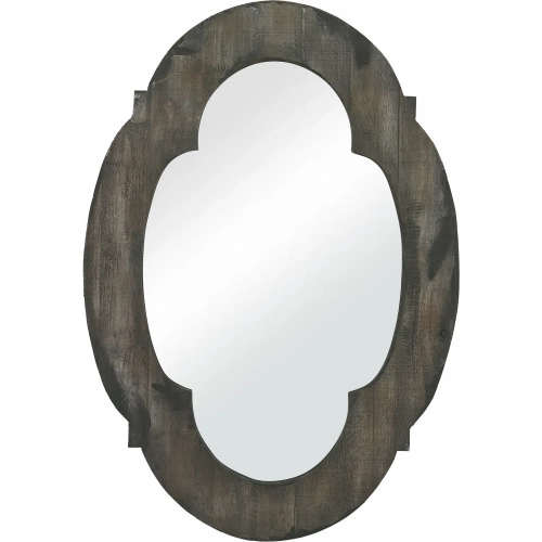 Wall Mirror in Aged Gray & Aged Brown Wood