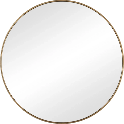 Delk 35" Round Mirror in Brass Iron