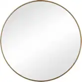 Delk 35" Round Mirror in Brass Iron
