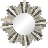 Chatham Starburst Round Wall Mirror in Multicolor Wood Pieces
