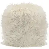 Betty Ottoman in White Faux Fur