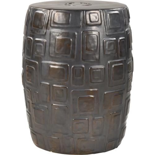 Cambeck Accent Stool in Blackened Bronze Glazed Ceramic