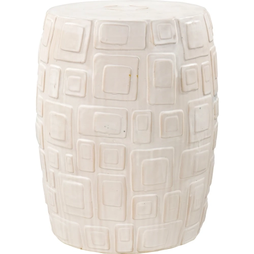 Cambeck Accent Stool in Cream Glazed Ceramic