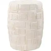 Cambeck Accent Stool in Cream Glazed Ceramic