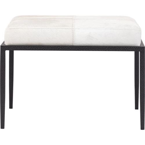 Canyon 25" Bench in Ivory Hair on Hide & Dark Bronze Iron