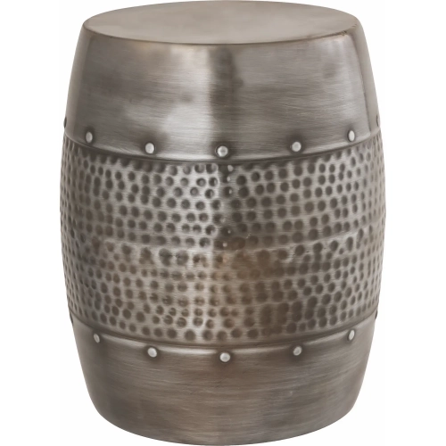Corwell Accent Stool in Antique Nickel Iron