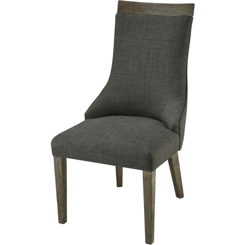 Five Boroughs Dining Accent Chair in Charcoal Linen & Wood