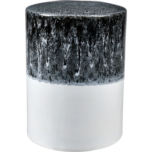 Gallemore Stool in Gray, Black & White Glazed Ceramic