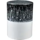 Gallemore Stool in Gray, Black & White Glazed Ceramic