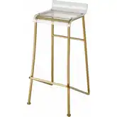 Hyperion Bar Stool in Gold Iron & Clear Acrylic