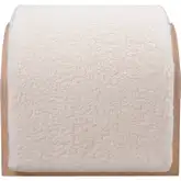 Marko Stool in Light Oak Wood Veneer & White Boucle Fabric