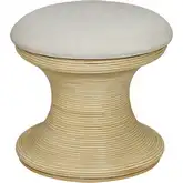 Raven Storage Stool in Natural Rattan & Cream Fabric