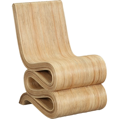 Ribbon Accent Chair in Natural Rattan