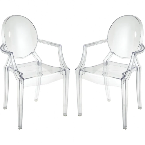 Vanish Accent Chair in Clear Acrylic (Set of 2)