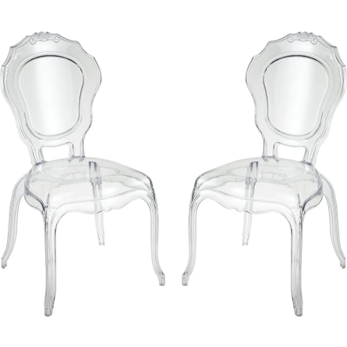 Vie En Rose Accent Chair in Clear Acrylic (Set of 2)