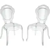 Vie En Rose Accent Chair in Clear Acrylic (Set of 2)