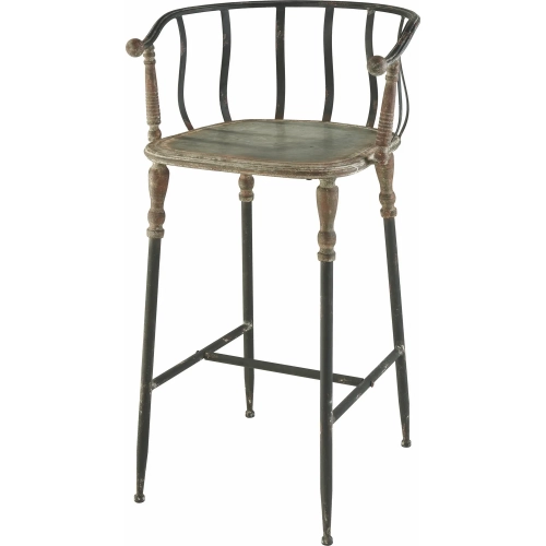 Yonkers Bar Stool in Galvanized Iron