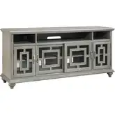 Barron Media Console in Gray Wood & Glass