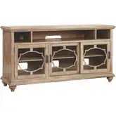 Bohema 64" Media Console in Light Oak Wood Veneer & Glass