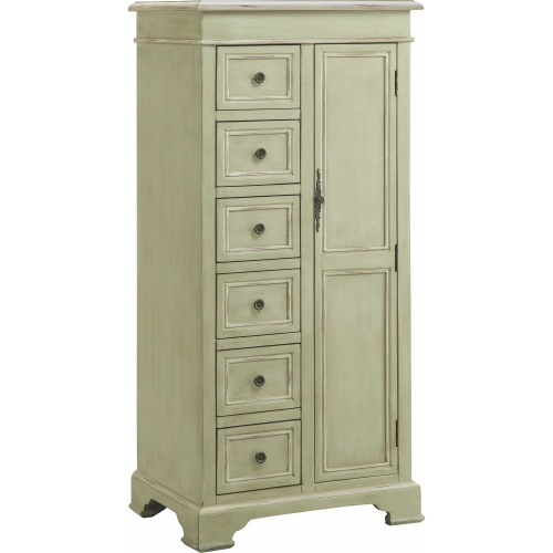 Chesapeake Cabinet in Antique Green Mahogany Wood & Dark Bronze