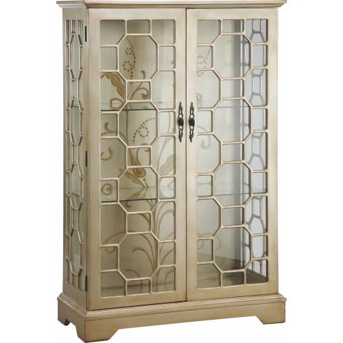 Diana Cabinet in Silve Wood & Clear Glass