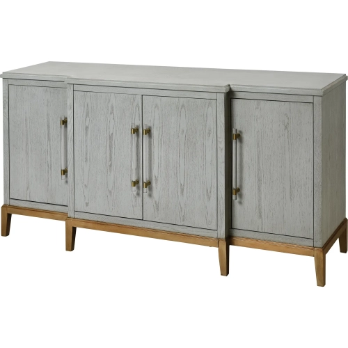 Geneva Media Console in Gray & Natural Wood Veneer