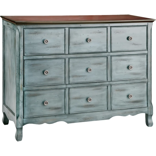 Hartford 3 Drawer Chest in Aged Blue & Brown Birch Wood
