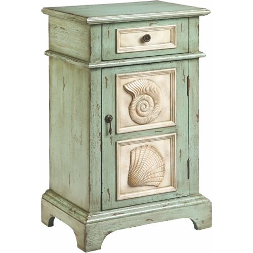 Hastings Cabinet in Seafoam Green & Cream Mahogany Wood