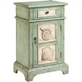 Hastings Cabinet in Seafoam Green & Cream Mahogany Wood