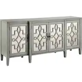Lawrence Credenza in Blue Gray Wood & Antique Mirror