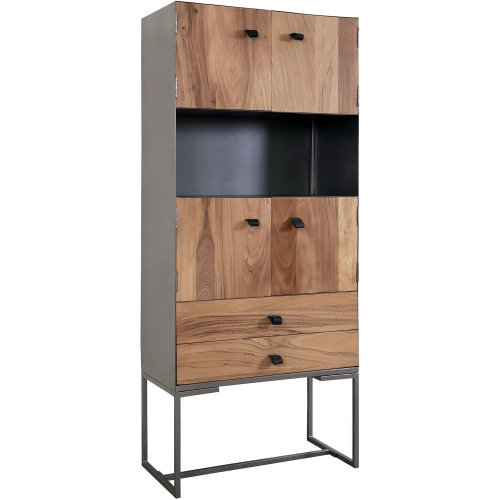 Ogden Cabinet in Wood & Gunmetal Gray Iron