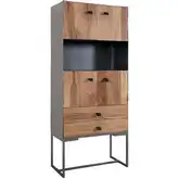 Ogden Cabinet in Wood & Gunmetal Gray Iron