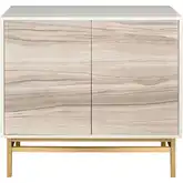 Reynolds Cabinet in Almond Wood, White Wood & Brass