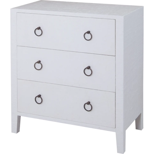 St. Kitts Chest in White Mahogany Wood & Aged Bronze Metal