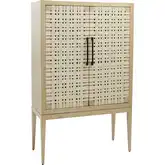 Sunset Harbor Cabinet in Sandy Cove Wood & Beige Fabric