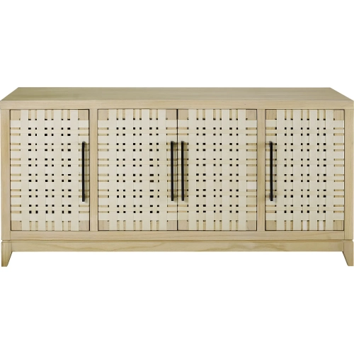 Sunset Harbor Credenza in Sandy Cove Wood & Beige Fabric